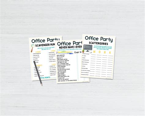 Office party games bundle work party games fun printable games group ...