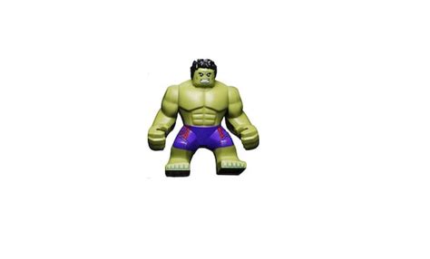 Lego Minifigure Hulk With Black Hair And Dark Purple Pants Etsy