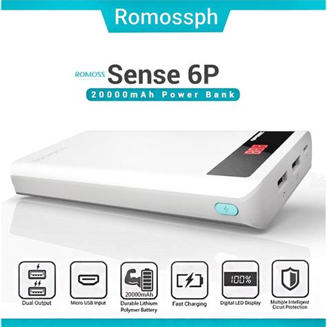 Romoss Sense P Mah Power Bank Shopee Philippines