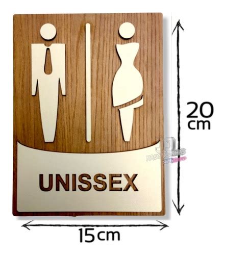 Placas Wc Para Banheiro Unissex Indicativas Mdf 6mm MercadoLivre