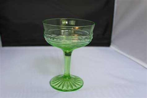 S Rare Green Depression Glass Sorbet Cups Set Of Pieces Etsy