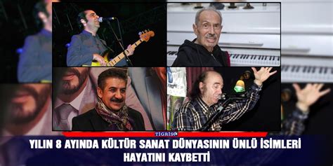 Yılın 8 ayında kültür sanat dünyasının ünlü isimleri hayatını kaybetti