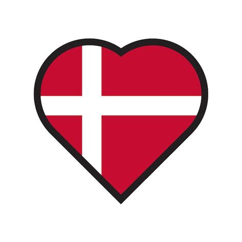 Premium Vector Flag Of Denmark In A Heart Shape