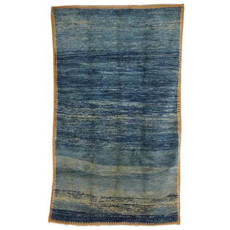 Open Field Sea Blue Berber Carpet At 1stdibs