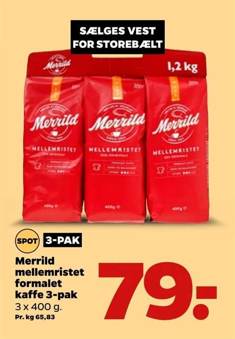 Merrild Mellemristet Formalet Kaffe Pak Tilbud Hos Netto