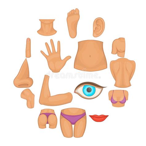 Iconos Fijados Estilo De Las Partes Del Cuerpo De La Historieta