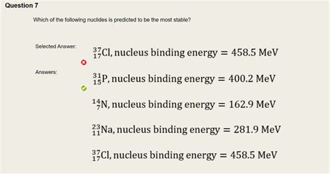 Solved Question Which Of The Following Nuclides Is Chegg