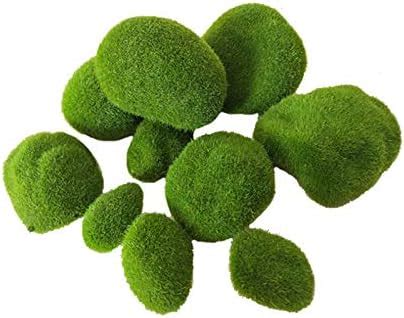 Woohome Pcs Size Artificial Moss Rocks Decorative Green Moss