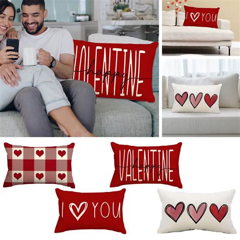 Nomeni Valentines Day Pillow Covers Clearance Valentines Day Lumbar