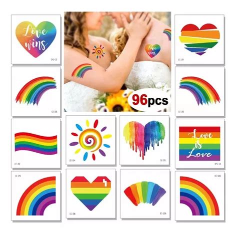 Hojas De Arcoiris Tatuajes Temporales Konsait Arco Iris Env O Gratis