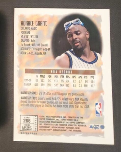 1996 97 Topps Finest Uncommon Silver Refractor 266 Horace Grant