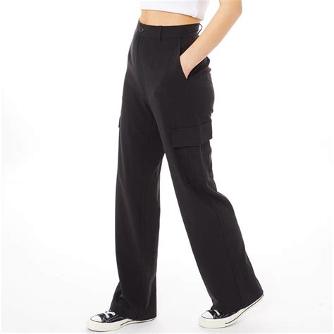 Fluid Pantalons Cargo Femme Noir