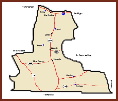 Wasco County Map