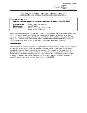 Fillable Online Bill Page For AB 422 Bill Page For AB 422 Fax Email