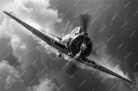 Premium Photo Vintage Wwii Fighter Plane Soaring Through The Skies A