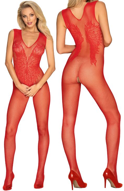 Bodystocking Obsessive OBSBODN112 CZE S M L roz uniwersalny pomarańcze