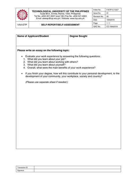 F Etp Slf Self Report Self Assessment Pdf Google Drive