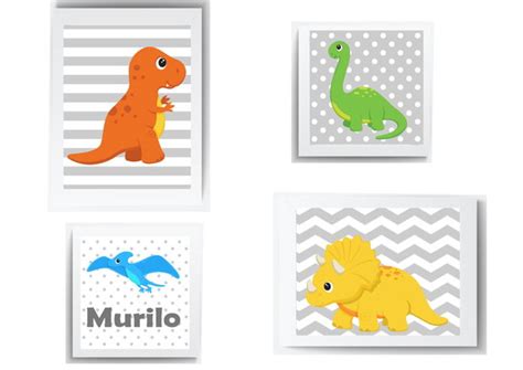 Quadro Decoração Bebe Menino Dinossauro no Elo7 Maria Sapeca Design