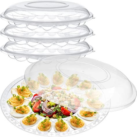 Amazon Shellwei Deviled Egg Tray With Lid 12 Inch Round Egg