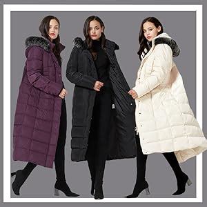 Amazon Molodo Women S Long Down Coat With Fur Hood Maxi Down Parka