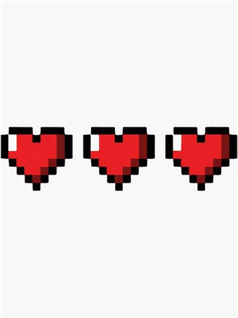 Minecraft Hearts Sticker For Sale By Ang3l R0t Redbubble