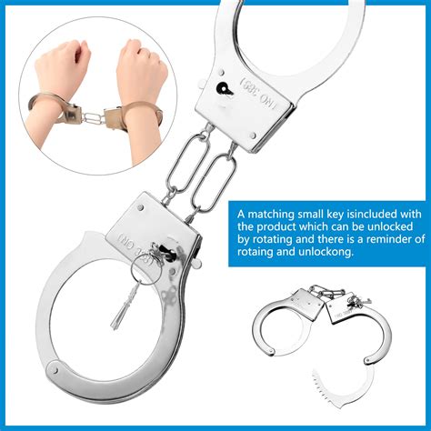 20 Pairs Toy Handcuffs Metal Handcuffs With Keys 9 Inch Hand Cuffs Fake