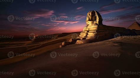 Night view of Sphinx. Generative AI 32977273 Stock Photo at Vecteezy