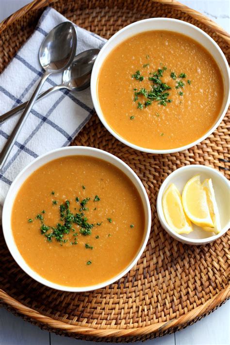 Red Lentil and Carrot Soup with Lemon - Green Valley Kitchen