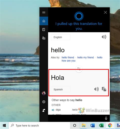 Windows 10 How To Translate With Cortana Using Voice Commands Winbuzzer