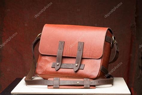 Old vintage leather bag with leather strap — Stock Photo © kopitin ...