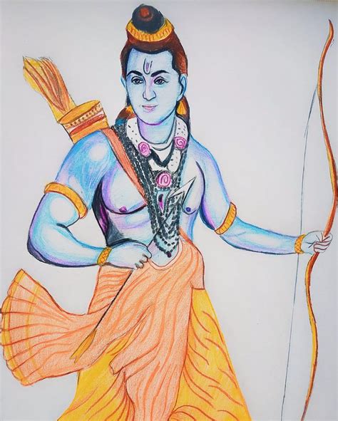 Ramnavmi Special Drawing Of Lord Rama Nicest Colour Pencil Drawing