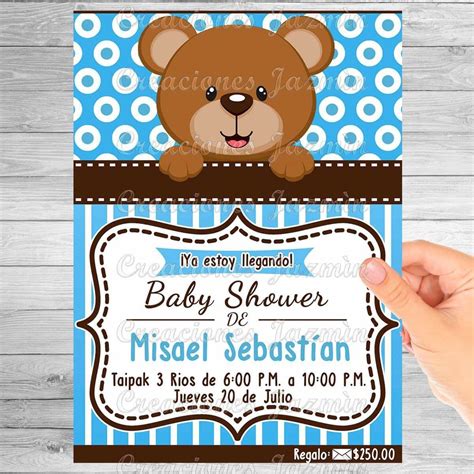 Invitación Digital Baby Shower Osito 59 00 en Mercado Libre