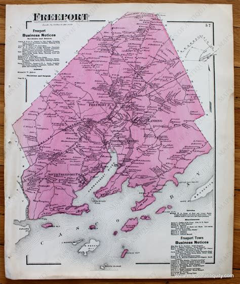 1871 - Freeport (Maine) - Antique Map – Maps of Antiquity