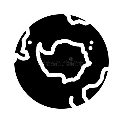 Antarctica Earth Planet Map Glyph Icon Ilustración Vectorial