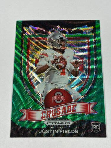 2021 Panini Prizm Draft Picks Crusade Green Wave Prizm 163 Justin