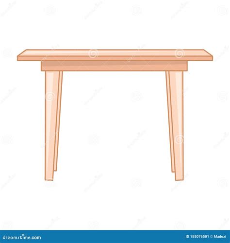 Wooden Table Isolated Illustration Stock Vector Illustration Of