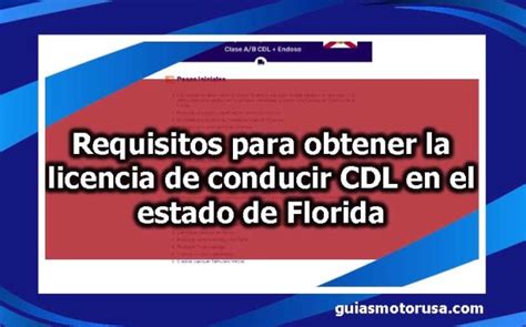 Requisitos Para Obtener La Licencia De Conducir Cdl En El Estado De