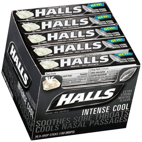 Halls Cough Drops Extra Strong Menthol 9 Ct Box Of 20