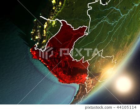 Sun Rising Above Peru From Space Stock Illustration 44105114 PIXTA