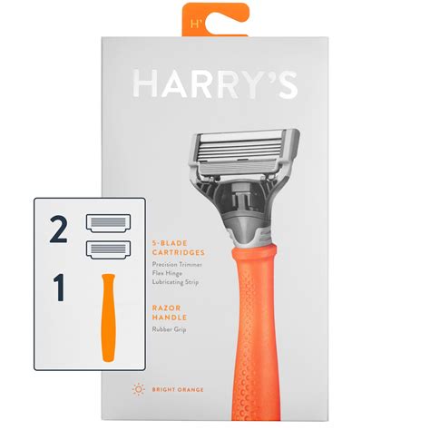 Harry S Men S Razor Bright Orange Handle And Razor Blade Refills