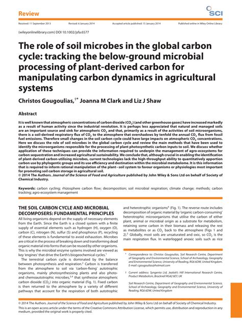 (PDF) The role of soil microbes in the global carbon cycle: Tracking ...