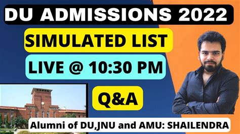 Simulated Rank List Released By Du What To Do Now Fill Preferences