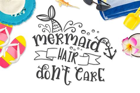 Mermaid Hair Don T Care SVG DXF PNG EPS By TheBlackCatPrints