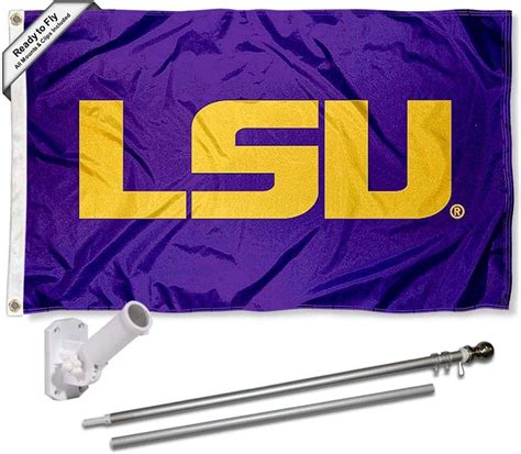 College Flags And Banners Co Lsu 3x5 Flag And Pole Bracket