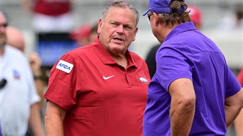 Razorbacks Coach Sam Pittman After Opening Win Saturday Hit That