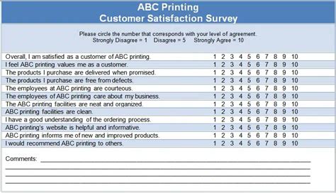 Customer Satisfaction Questionnaire Template — The Thriving Small Business