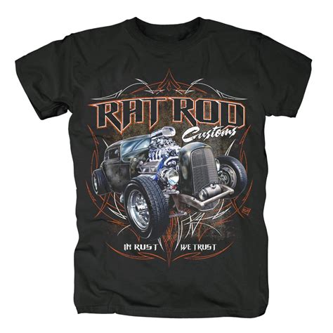 Hot Rod Classical Old Rat Rod Car Print T Shirt Cool Tops Short Sleeve Hipster Men S T Shirts