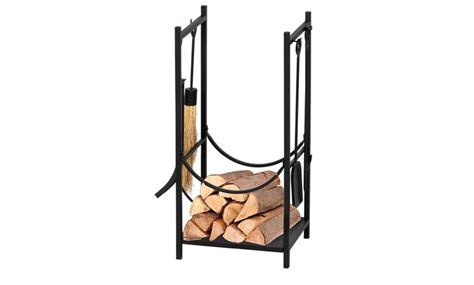 30in Log Rack Heavy Duty Firewood Stacker Wood Pile Rack With Tools