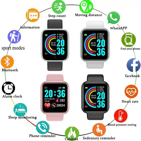 Montre connectée Y68 D20 moniteur d activité physique de pression