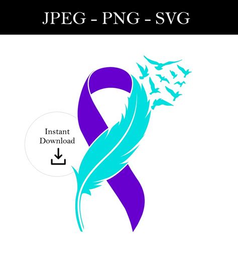 Suicide Awareness Ribbon JPG, PNG & SVG instant Download - Etsy